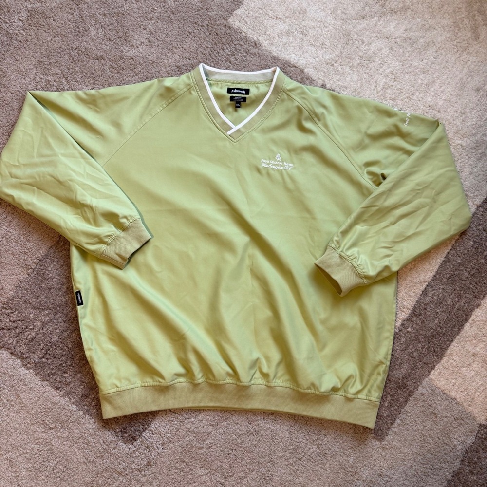 Ashworth Mens‎ XXL Green Golf Windshirt Four Seasons Washington DC